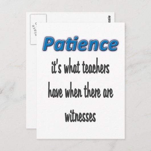 Geduld Briefkaart (Voorkant / Achterkant)
