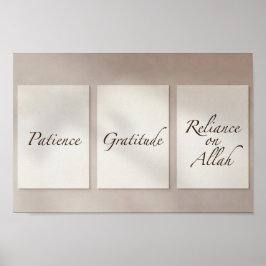 Geduld, Dankbaarheid, Vertrouwen (set van 3) Poste Poster