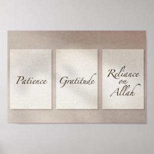 Geduld, Dankbaarheid, Vertrouwen (set van 3) Poste Poster