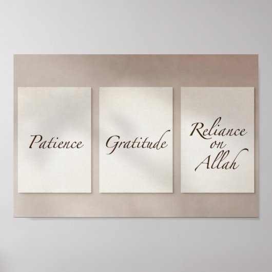 Geduld, Dankbaarheid, Vertrouwen (set van 3) Poste Poster (Voorkant)