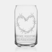 Geduld, doorzettingsvermogen en doorzettingsvermog blikvorm glas (Voorkant)