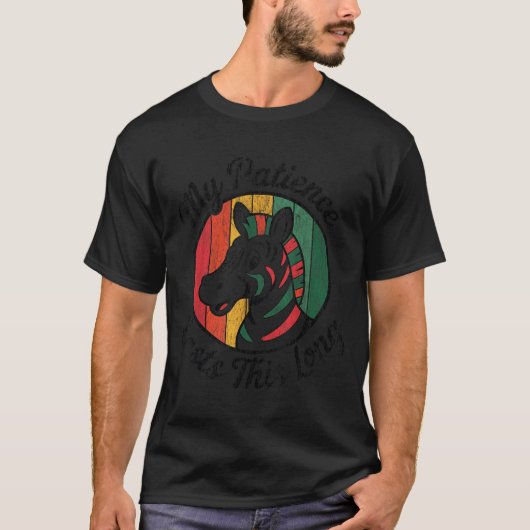 Geduld duurt zo lang Levendig Retro Zebra T-shirt (Voorkant)