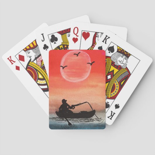 Geduld en eenzaamheid pokerkaarten (Achterkant)