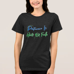 Geduld Is Halverwege Het Geloof Spirituele Hart Qu Tri-Blend Shirt