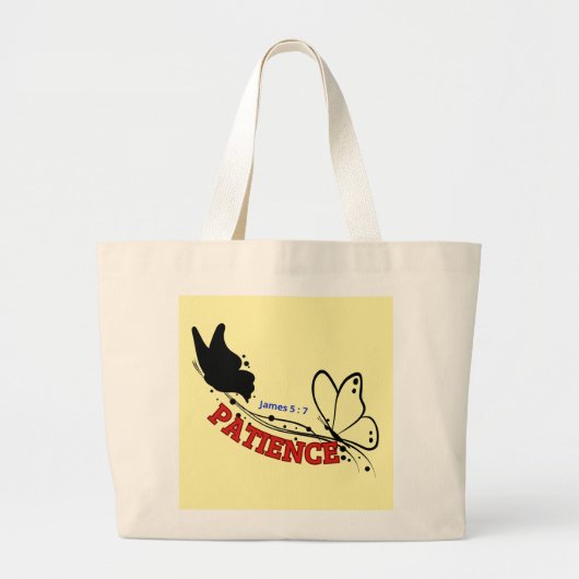 Geduld ( James 5:7 ) ToteBag Grote Tote Bag (Voorkant)