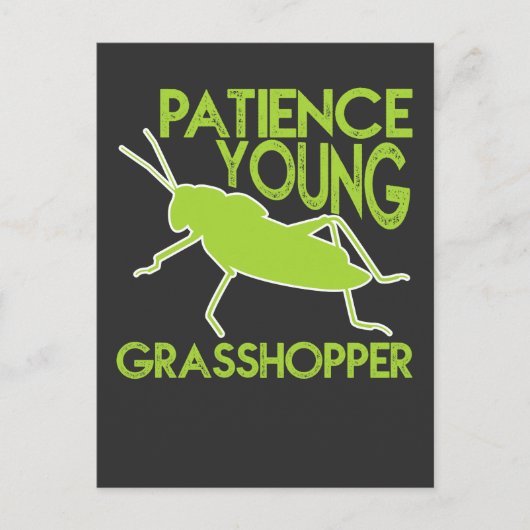 Geduld Jonge Grasshopper Grappige nieuwigheid Briefkaart (Voorkant)
