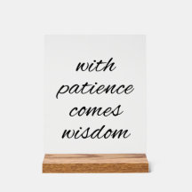 Geduld met acryl teken