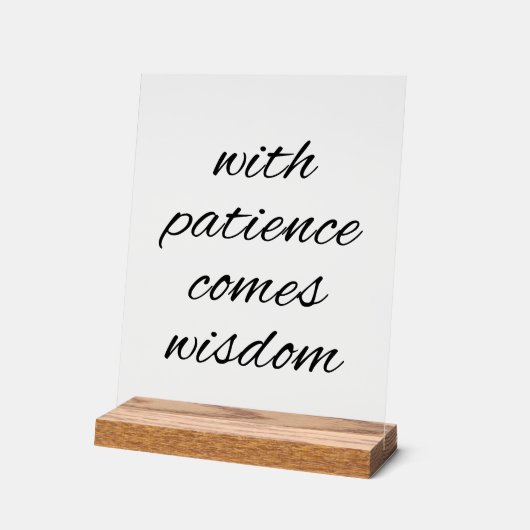 Geduld met acryl teken acryl bord (Hoek)