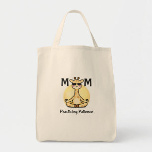Geduld oefenen Grappige Zen-giraffe-moeder Tote Bag