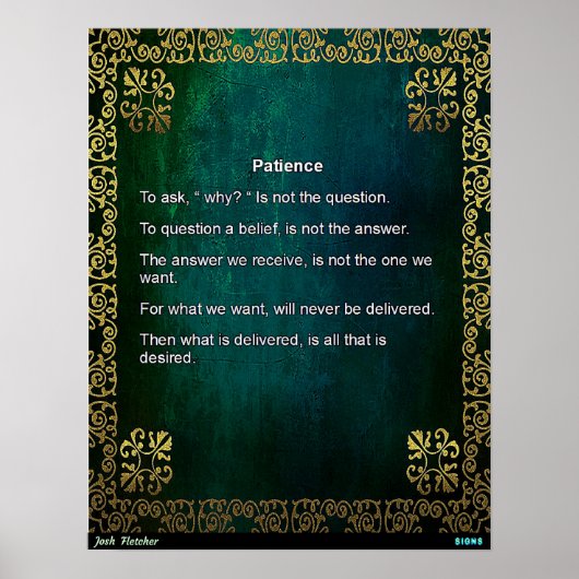 Geduld Poster (Voorkant)