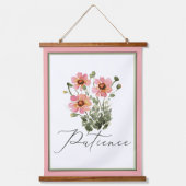 Geduld roze aquarel bloemig hangend wandkleed (Voorkant)