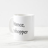 geduld, sprinkhaan koffiemok (Voorkant links)