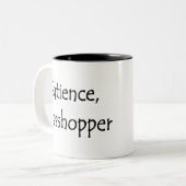 geduld, sprinkhaan tweekleurige koffiemok (Voorkant links)