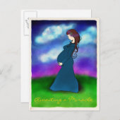 "Geduld" zwangerschap aankondiging briefkaart (Voorkant / Achterkant)