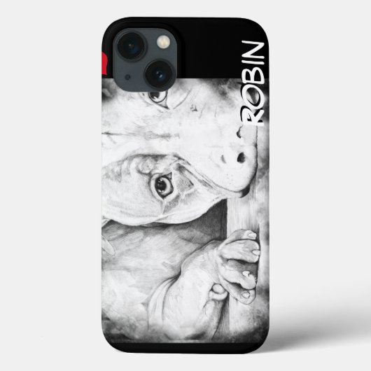 Geduldig Wachten met rood hart Case-Mate iPhone Case (Achterkant)