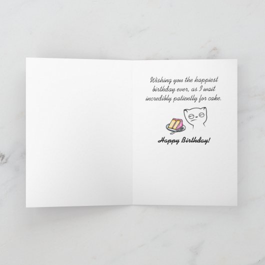 Geduldig wachten op verjaardagstaart Kaart (Binnen)