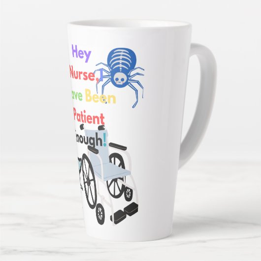 Geduldig zijn mag je niet doden latte mok (Rechterhoek)