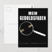 Geduldsfaden Spruch Keine Geduld Frauen Humorvoll Briefkaart (Voorkant / Achterkant)