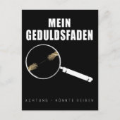 Geduldsfaden Spruch Keine Geduld Frauen Humorvoll Briefkaart (Voorkant)