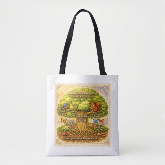 gedurende de dag gestaag vreugde opwekkend tote bag (Voorkant)