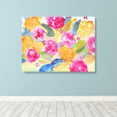 Gedurfd bloemcanvas canvas afdruk (Insitu (Houten vloer))