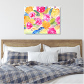 Gedurfd bloemcanvas canvas afdruk (Insitu (Slaapkamer))