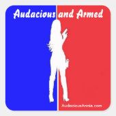 Gedurfd en Gewapend Vierkante Sticker (Voorkant)