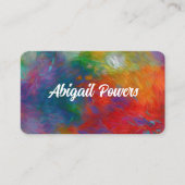 gedurfd kleurrijk modern abstract kunstrood en bla visitekaartje (Voorkant)