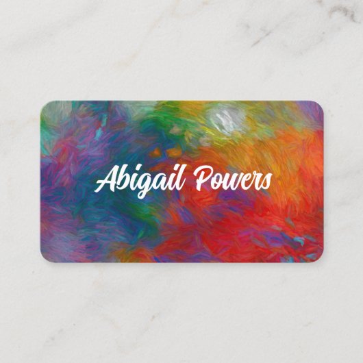 gedurfd kleurrijk modern abstract kunstrood en bla visitekaartje (Voorkant)