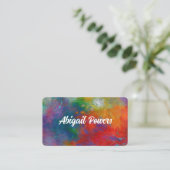 gedurfd kleurrijk modern abstract kunstrood en bla visitekaartje (Staand voorkant)