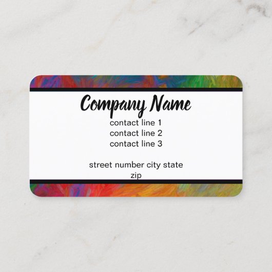 gedurfd kleurrijk modern abstract kunstrood en bla visitekaartje (Achterkant)