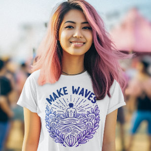 Gedurfd maken golven t-shirt