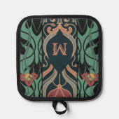 Gedurfd Maximalistisch Art Nouveau Monogram Pannenlap (Voorkant)