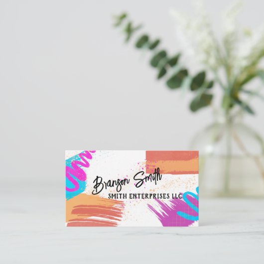 gedurfd modern abstract, kleurrijk kunstgebruik visitekaartje (Staand voorkant)