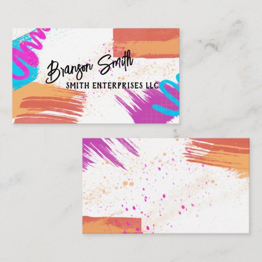 gedurfd modern abstract, kleurrijk kunstgebruik visitekaartje (Voorkant / Achterkant)