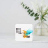 gedurfd modern , abstract kunstschilderontwerp vierkante visitekaartje (Staand voorkant)