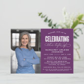 GEDURFD MODERN SCRIPT VIERING VAN HET LEVEN BEGRAF KAART (Staand voorkant)