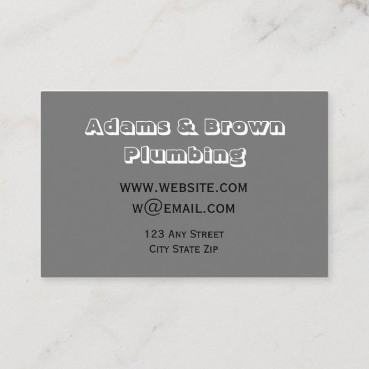 gedurfd modern voor loodgieter of ander beroep gri visitekaartje (Achterkant)
