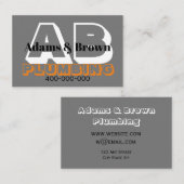 gedurfd modern voor loodgieter of ander beroep gri visitekaartje (Voorkant / Achterkant)