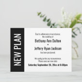 Gedurfd nieuw plan, uitgestelde bruiloft aankondig kaart (Staand voorkant)