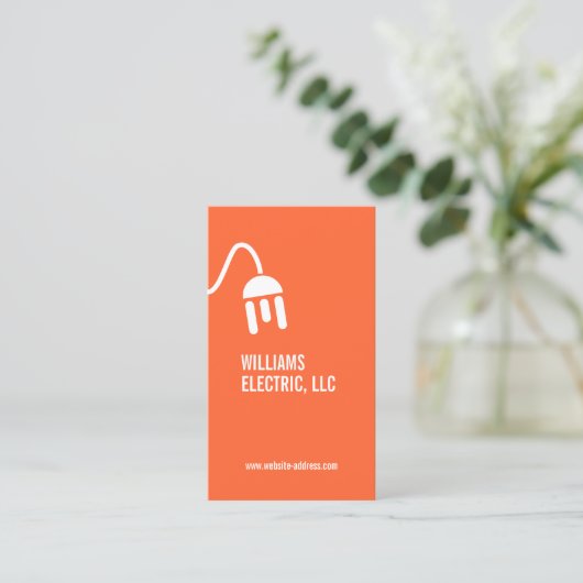 GEDURFD ORANJE ELEKTRICIEN MODERN VISITEKAARTJE (Staand voorkant)