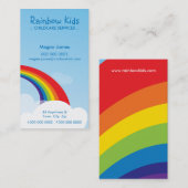 GEDURFD VISITEKAARTJE:: leuke regenboog 1P Visitekaartje (Voorkant / Achterkant)