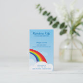 GEDURFD VISITEKAARTJE:: leuke regenboog 1P Visitekaartje (Staand voorkant)