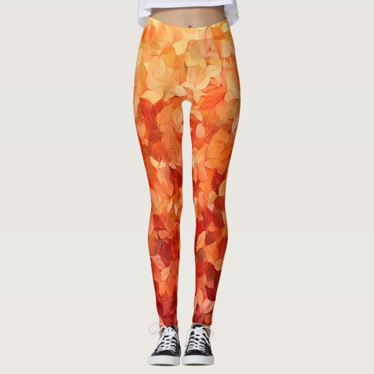 🌺 Gedurfde abstracte Floral in rood en roze 🌺 Leggings (Voorkant)