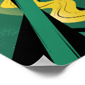 Gedurfde Abstracte kunst met golven en dynamische  Poster (Hoek)