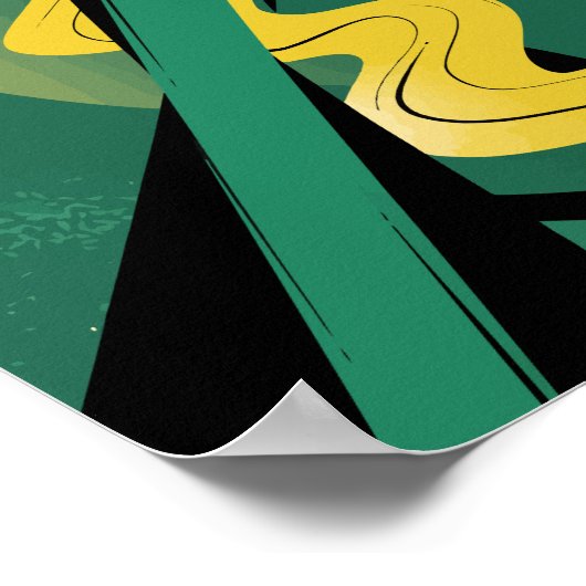 Gedurfde Abstracte kunst met golven en dynamische Poster (Hoek)