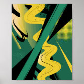 Gedurfde Abstracte kunst met golven en dynamische  Poster (Voorkant)