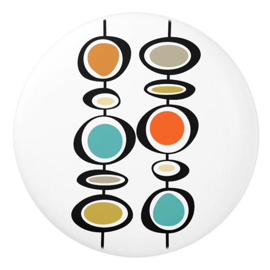 Gedurfde Abstracte ophangcirkels Midden-eeuws mode Keramische Knop (Voorkant)