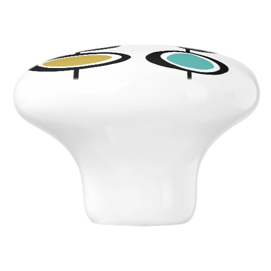 Gedurfde Abstracte ophangcirkels Midden-eeuws mode Keramische Knop (Zijkant)