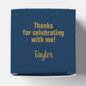 Gedurfde AFSTUDEERDER Gold en Navy Graduation Part Bedankdoosjes (Bovenkant)